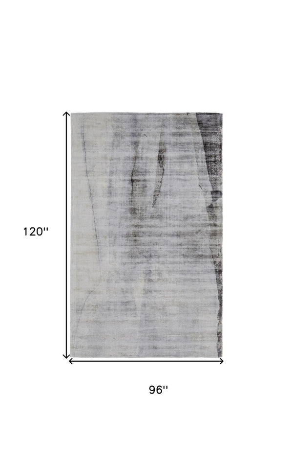 HomeRoots 8' Hand-Woven Gray Taupe and Ivory Abstract Area Rug - Elevate Your Living Space with Style! 8' X 10' 511948