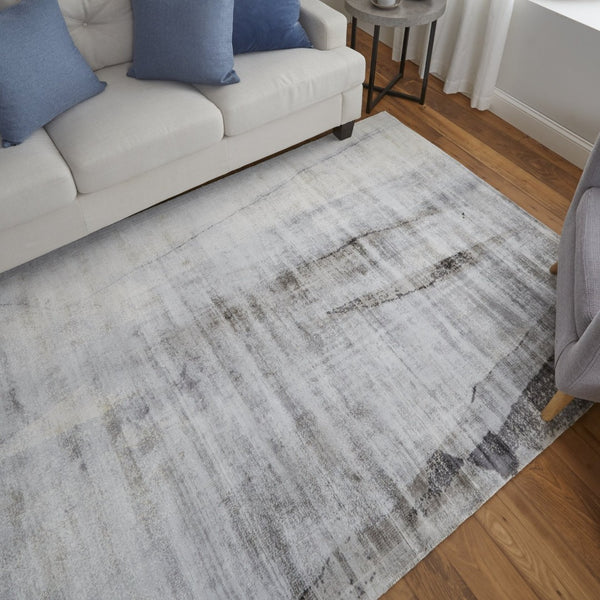 HomeRoots 8' Hand-Woven Gray Taupe and Ivory Abstract Area Rug - Elevate Your Living Space with Style! 8' X 10' 511948