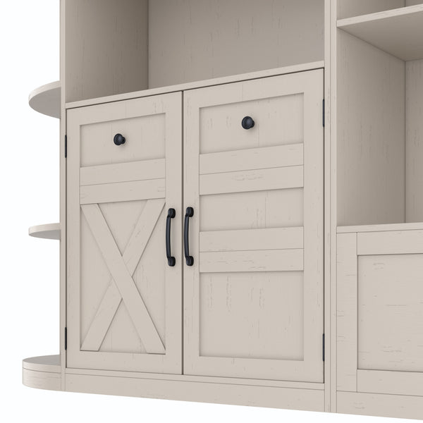 English Elm Multifunctional Hall Cabinet & Tree: Versatile 2-In-1 Storage Solution With Hooks For Entryway Style W1580S00185