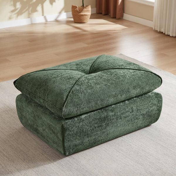 English Elm Modern Chenille Modular Sofa with Extendable Foot Pedal for Relaxed Living Spaces Green W3396P463873