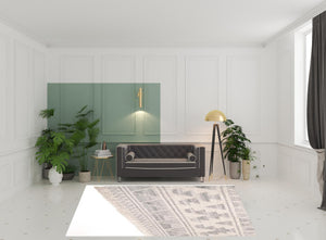 Homeroots 8' X 10' Ivory Gray And Blue Wool Geometric Dhurrie Flatweave Handmade Area Rug With Fringe  Wool 511987