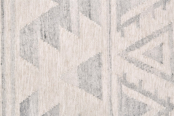 Homeroots 8' X 10' Ivory Gray And Blue Wool Geometric Dhurrie Flatweave Handmade Area Rug With Fringe  Wool 511987