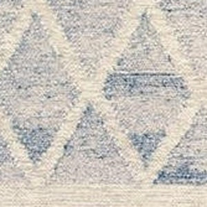 Homeroots 10' X 14' Blue And Ivory Wool Geometric Flatweave Handmade Area Rug With Fringe  Wool 511989