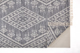 Homeroots 8' X 10' Gray Ivory And Blue Wool Geometric Dhurrie Flatweave Handmade Area Rug With Fringe  Wool 511991