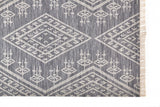 Homeroots 8' X 10' Gray Ivory And Blue Wool Geometric Dhurrie Flatweave Handmade Area Rug With Fringe  Wool 511991