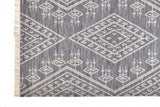 Homeroots 9' X 12' Gray Ivory And Blue Wool Geometric Dhurrie Flatweave Handmade Area Rug With Fringe  Wool 511992