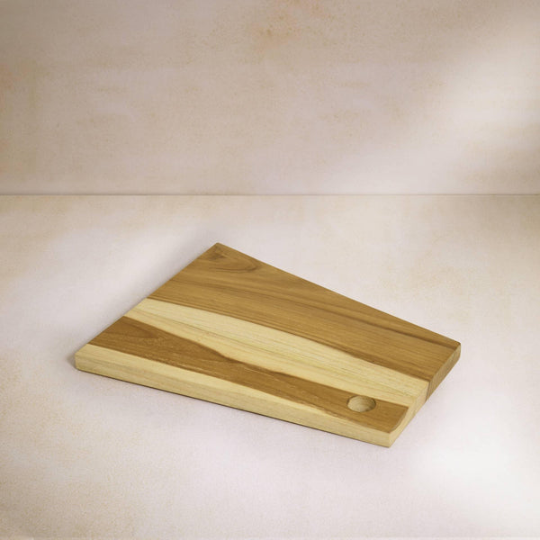 English Elm Handmade Teak Wood Cheese And Bread Board – Unique Asymmetrical Design For Elegant Entertaining B346P327307
