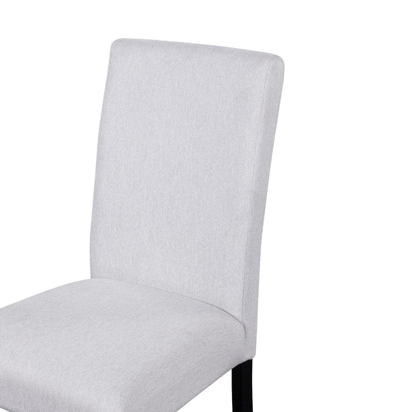 English Elm 5-Piece Round Dining Set with 43" Modern MDF Table and 4 Upholstered Fabric Chairs for Compact Spaces Beige+Black N752S001055A