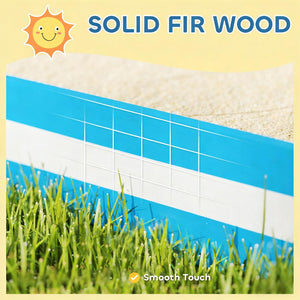 English Elm Sandbox,kids Fir Wood Outdoor Play Area with Corner Seats and Nautical Stripe Design T3971P439547