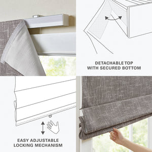 JLA Home Madison Park - Total Blackout Cordless Roman Shade — Premium Sleep-Friendly Light Block, Child-Safe, Sleek Design Grey MP40-8671