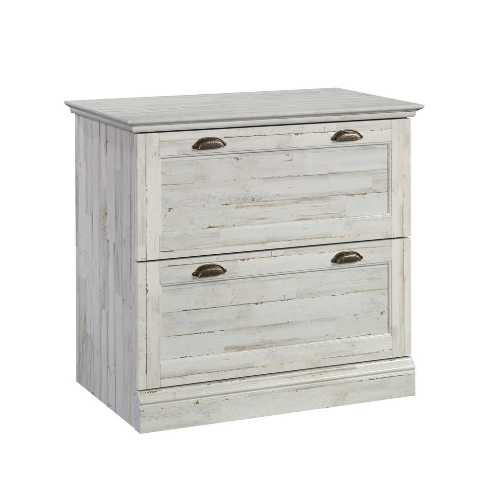 English Elm Lateral File Cabinet In Sleek White Finish - Modern Storage Solution For Home & Office Spaces B356P354490