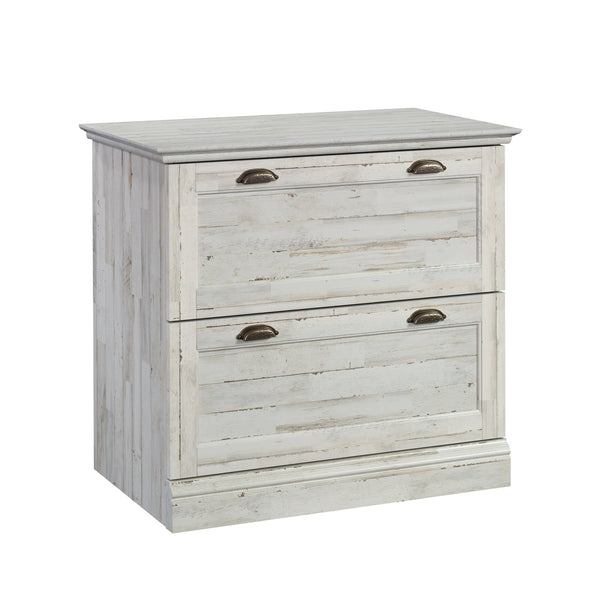 English Elm Lateral File Cabinet In Sleek White Finish - Modern Storage Solution For Home & Office Spaces B356P354490