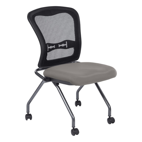 OSP Home Furnishings Soft-flex Pro-line Ii Ergonomic Folding Chair with Mesh Back and Lumbar Support Stratus 84220-R103