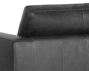 Sunpan Baylor Armchair - Effortlessly Sophisticated Design in Premium Buffalo Leather for Timeless Elegance Marseille Black Leather
