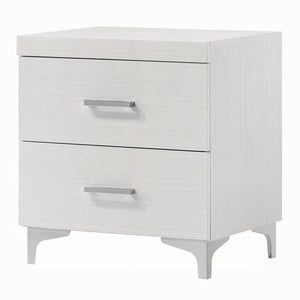 English Elm Modern White Nightstand with 2 Drawers and Metal Legs — Stylish Storage, 22"W x 16"D x 23"H, One Piece B011P316891