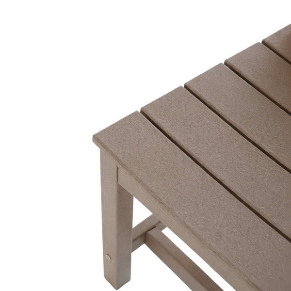 English Elm 3-Piece HDPE Outdoor Dining Set with Round Table and 2 Armless Chairs, Weatherproof Compact Bistro Antique Dark Oak W3566S00021