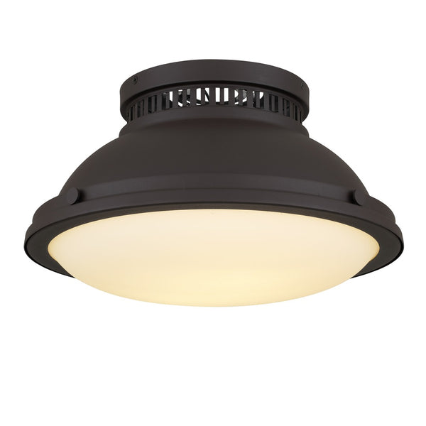 English Elm 2-light Dark Bronze Flush Mount Ceiling Fixture for Hallways Entryways and Bedrooms Antique Bronze B370P394558