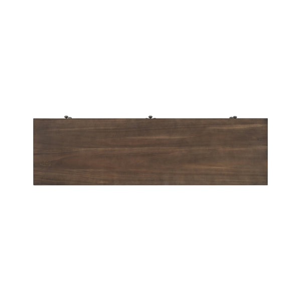 English Elm Christopher Knight Home® - Cabinet roomy storage console with 2 doors, 7 drawers, glass accents and manufactured wood build, large Dark Brown N780P330601D