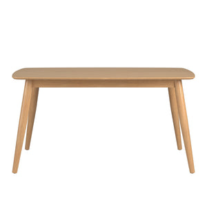 Arne 60 Inch Rectangular Dining Table with Mid-century Tapered Legs and Natural Grain