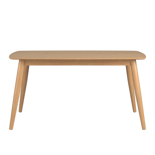 Arne 60 Inch Rectangular Dining Table with Mid-century Tapered Legs and Natural Grain