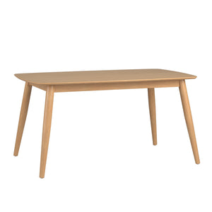 Arne 60 Inch Rectangular Dining Table with Mid-century Tapered Legs and Natural Grain