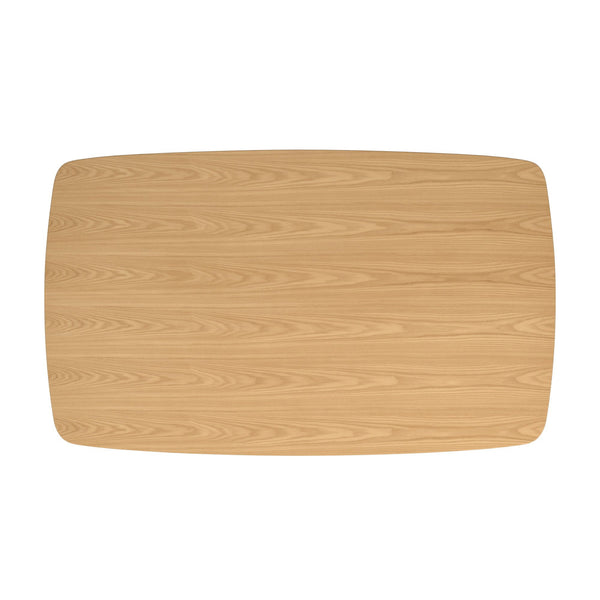 Arne 60 Inch Rectangular Dining Table with Mid-century Tapered Legs and Natural Grain