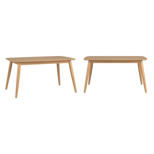 Arne 60 Inch Rectangular Dining Table with Mid-century Tapered Legs and Natural Grain