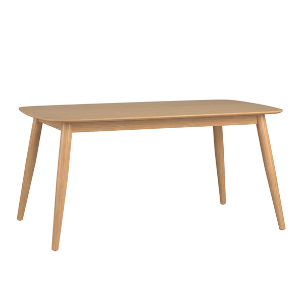 Arne 66 Inch Rectangular Mid-century Dining Table with Veneer Top and Tapered Legs