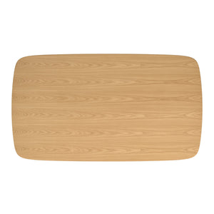 Arne 66 Inch Rectangular Mid-century Dining Table with Veneer Top and Tapered Legs