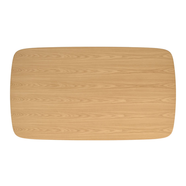 Arne 66 Inch Rectangular Mid-century Dining Table with Veneer Top and Tapered Legs