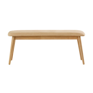 Arne Mid-century Upholstered Foam Cushion Bench Tapered Rubberwood Legs Entryway Seating