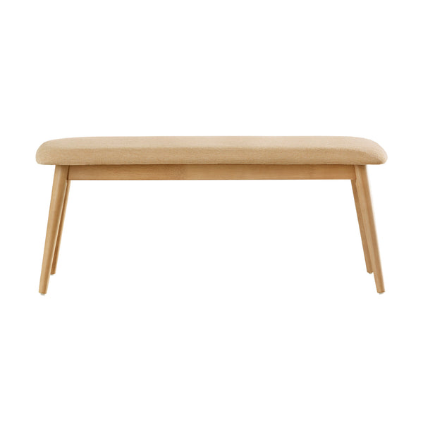 Arne Mid-century Upholstered Foam Cushion Bench Tapered Rubberwood Legs Entryway Seating