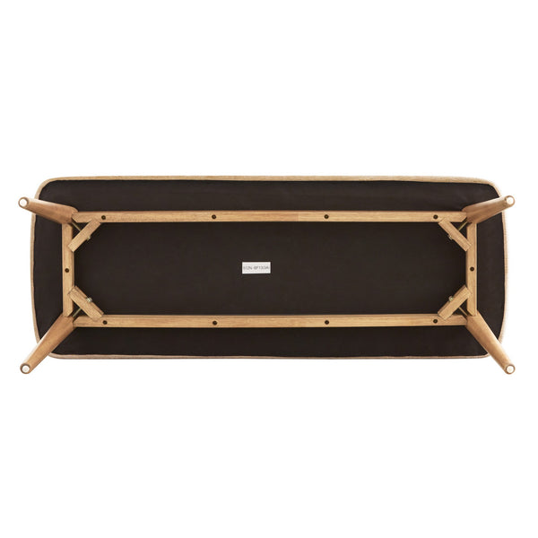 Arne Mid-century Upholstered Foam Cushion Bench Tapered Rubberwood Legs Entryway Seating