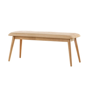 Arne Mid-century Upholstered Foam Cushion Bench Tapered Rubberwood Legs Entryway Seating