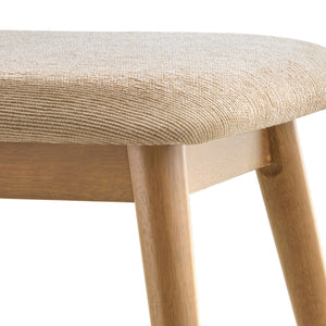 Arne Mid-century Upholstered Foam Cushion Bench Tapered Rubberwood Legs Entryway Seating
