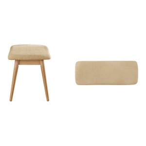Arne Mid-century Upholstered Foam Cushion Bench Tapered Rubberwood Legs Entryway Seating