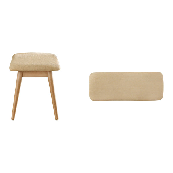 Arne Mid-century Upholstered Foam Cushion Bench Tapered Rubberwood Legs Entryway Seating