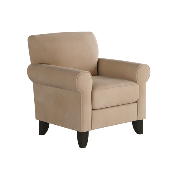 Fusion Bella Blush Accent Chair - Stylish Mauve Upholstery With Flared Arms And Reversible Cushion Comfort Mauve W,100% Polyester 512-c Bella Blush Accent Chair