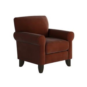 Fusion Bella Burnt Orange Accent Chair - Stylish Flared Arms, Durable Material & Reversible Cushion Design Burnt Orange W,100% Polyester 512-c Bella Burnt Orange Accent Chair