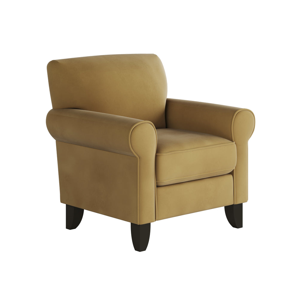 Fusion Bella Harvest Accent Chair - Stylish Gold Design With Flared Arms And Reversible Comfort Cushion Gold W,100% Polyester 512-c Bella Harvest Accent Chair