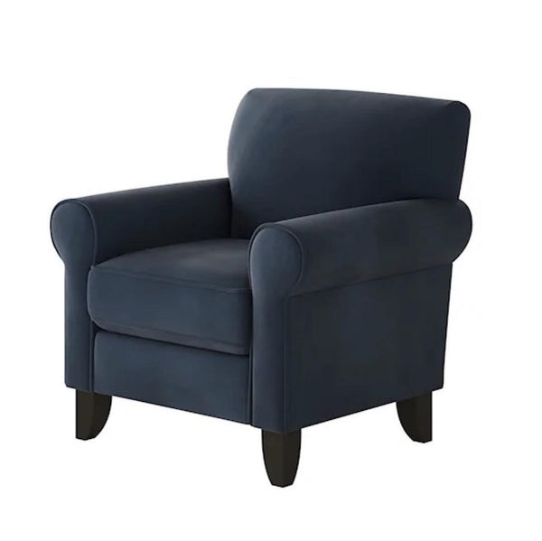 Fusion Bella Midnight Accent Chair – Elegant Design With Sloped Arms, Durable Fabric & Coffee Finish Legs Blue W ,100% Polyester 512-c  Bella Midnight Accent Chair