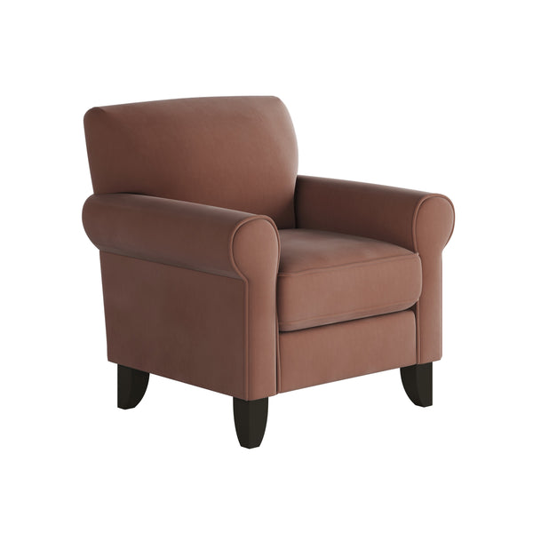 Fusion Bella Rosewood Accent Chair - Stylish Comfort With Flared Arms And Durable Design For Any Room Rose W,100% Polyester 512-c Bella Rosewood Accent Chair