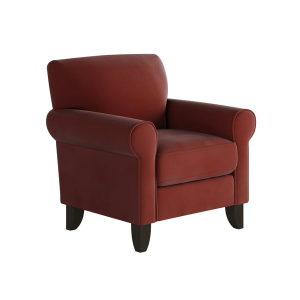 Fusion Bella Rouge Accent Chair - Stylish, Durable Design With Flared Legs And Reversible Cushion For Comfort Rouge W,100% Polyester 512-c Bella Rouge Accent Chair