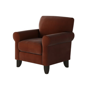Fusion Bella Burnt Orange Accent Chair - Stylish Flared Arms, Durable Material & Reversible Cushion Design Burnt Orange W,100% Polyester 512-c Bella Burnt Orange Accent Chair