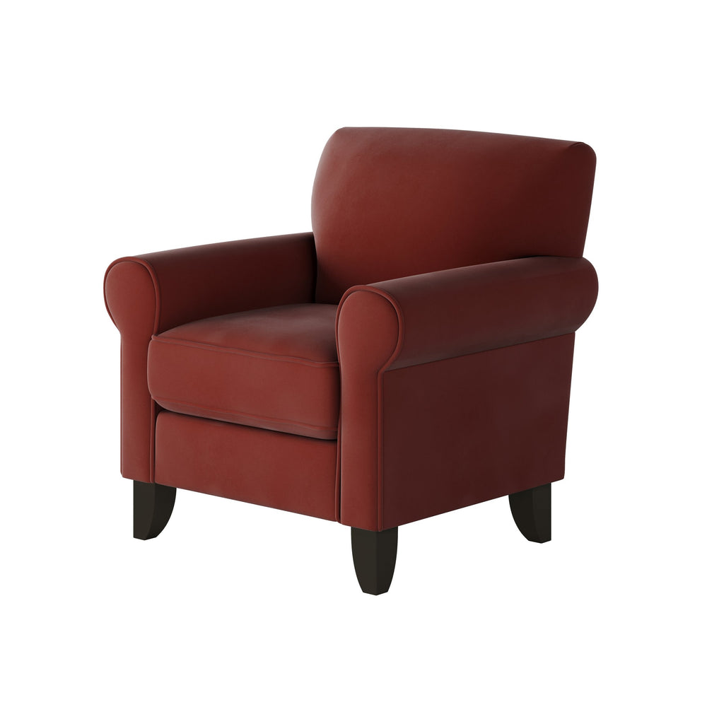 Fusion Bella Rouge Accent Chair - Stylish, Durable Design With Flared Legs And Reversible Cushion For Comfort Rouge W,100% Polyester 512-c Bella Rouge Accent Chair