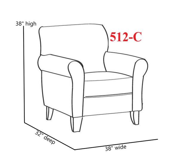 Fusion Bella Forrest Accent Chair – Elegant Green Design With Tapered Legs And Reversible T-cushion Comfort Green W,100% Polyester 512-c Bella Forrest Accent Chair