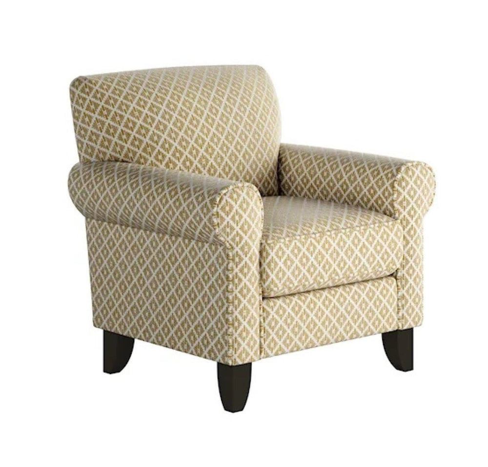 Fusion Owen Straw Accent Chair - Elegant Navy Fabric With Flared Arms And Stylish Coffee Finish Legs Multi Ws ,99% Polypropylene,1% Polyester 512-c  Owen Straw Accent Chair
