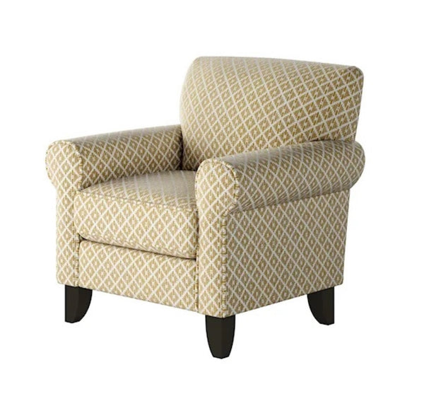 Fusion Owen Straw Accent Chair - Elegant Navy Fabric With Flared Arms And Stylish Coffee Finish Legs Multi Ws ,99% Polypropylene,1% Polyester 512-c  Owen Straw Accent Chair
