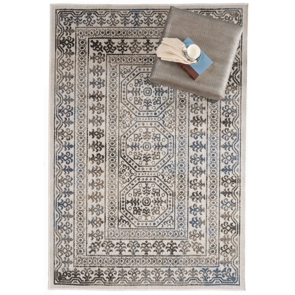 Capel Rugs Retreat-haven Indoor-outdoor Rug Collection: Easy-care Olefin Yarn For Stylish Comfort Everywhere Slate, Ivory 100% Olefin 5120rs07101010430