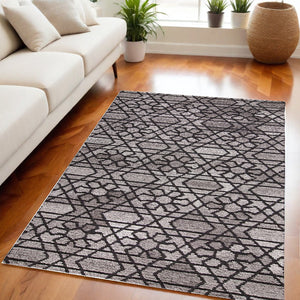 Homeroots 5' X 8' Black And Taupe Wool Paisley Hand Tufted Area Rug  Wool 512005